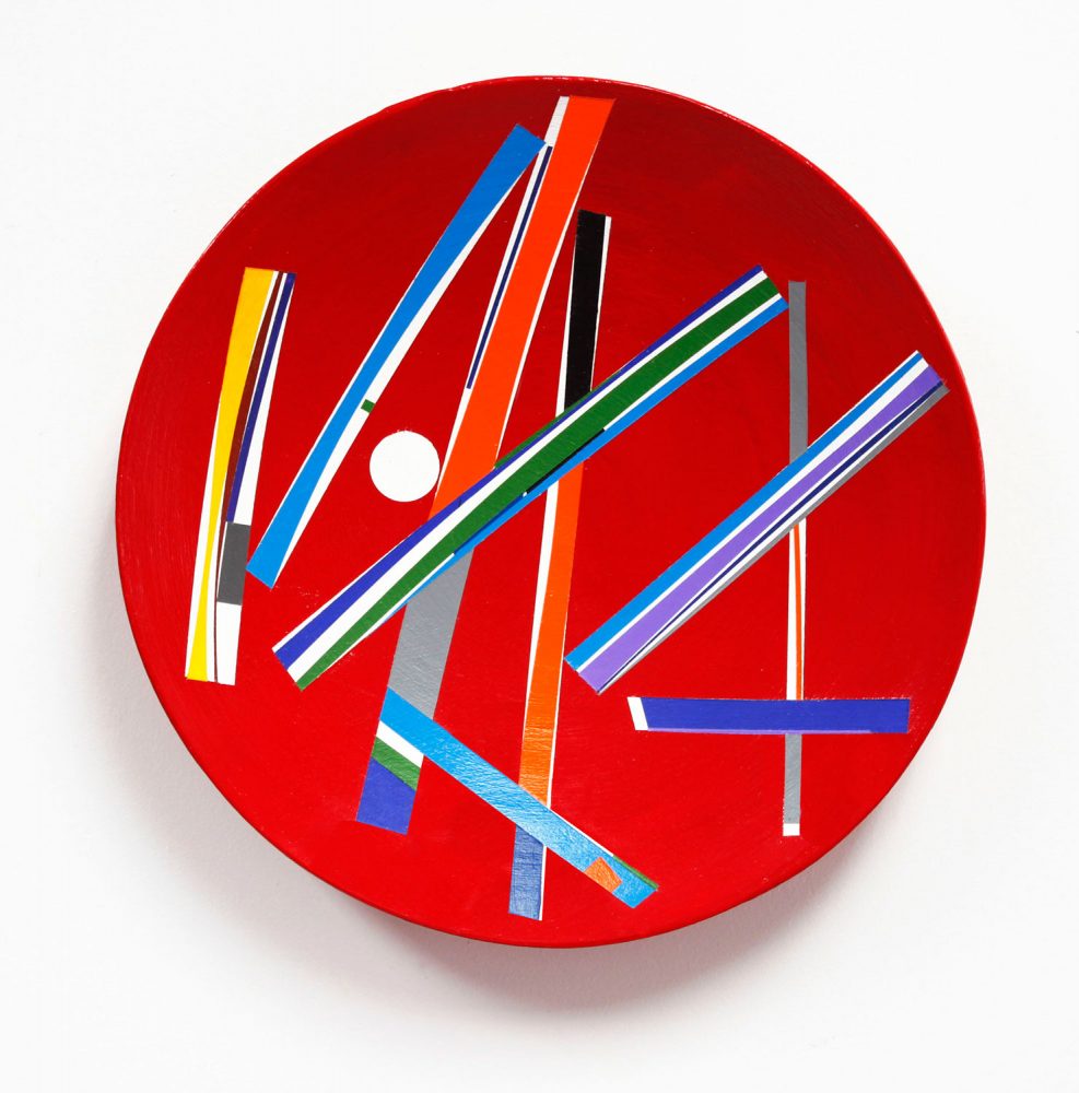 Israel Guevara, Wood Plate I, 2010, Acrylic on wood, 12 inches diameter